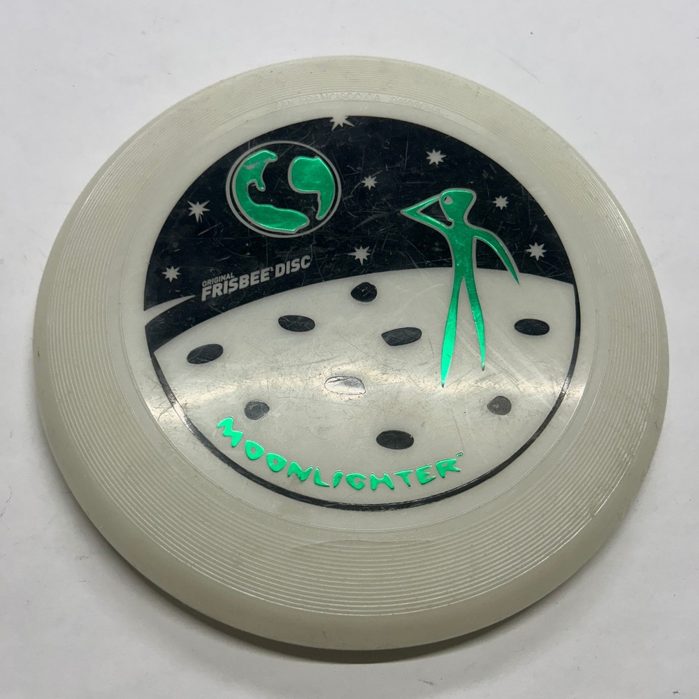 Wham-O‎ Original Frisbee Disc MOONLIGHTER Alien Glow in Dark Vintage 90s Toy